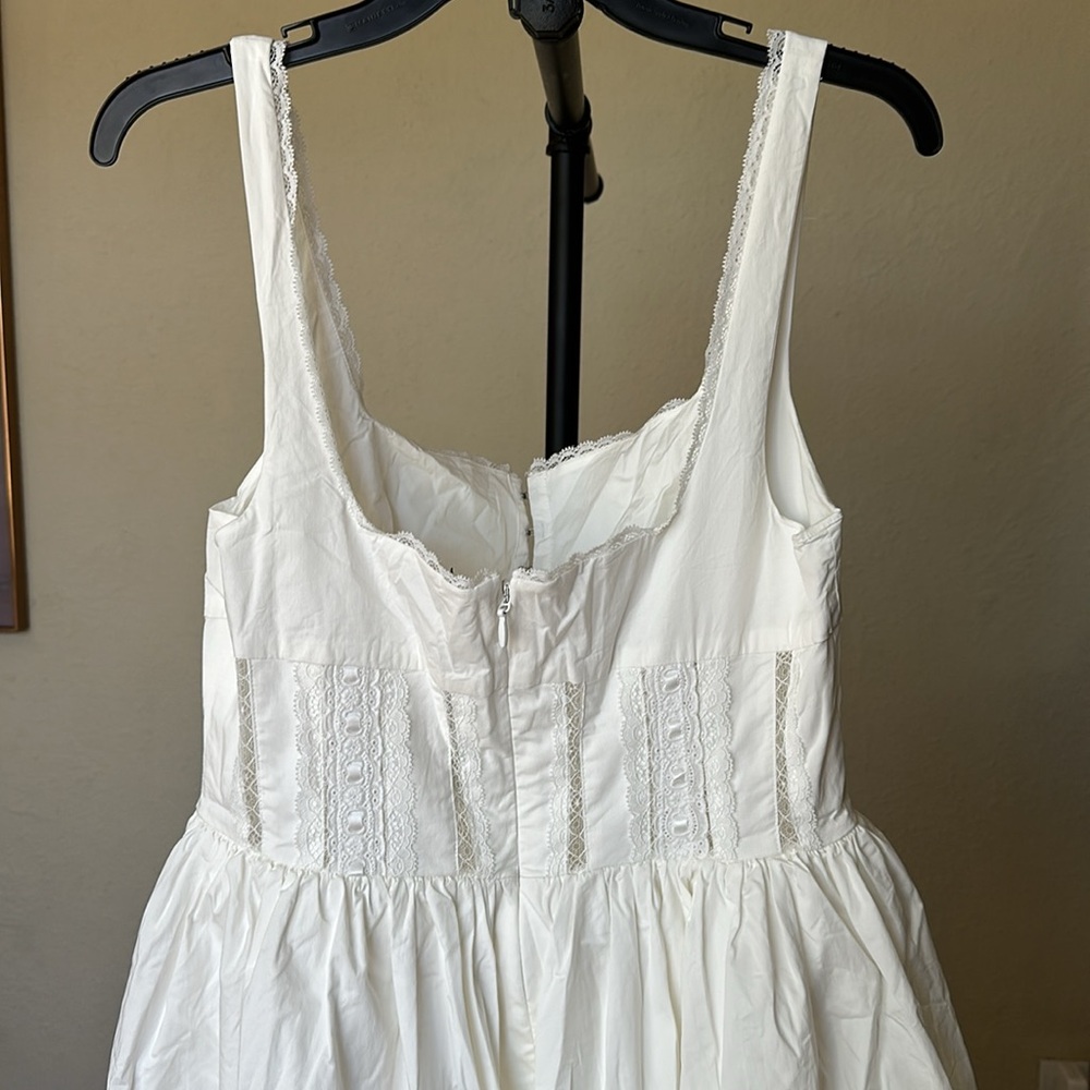 House of CB 'Perle’ White Lace Trim Midi Dress NWOT size L - Picture 11 of 14